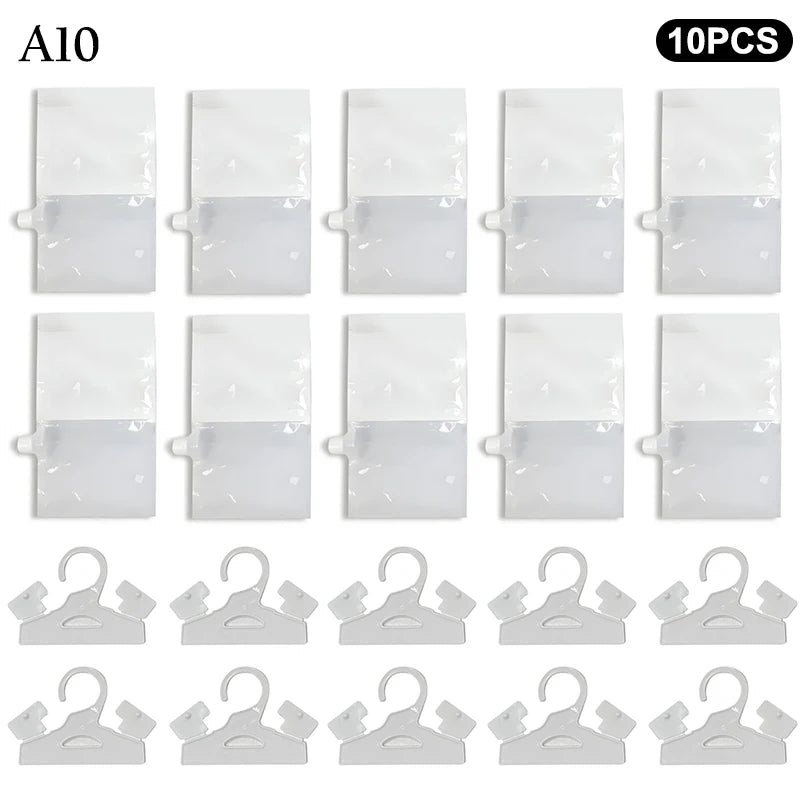 1/5/10Pcs Reusable Moisture Absorber Bags Empty Bag With Hook Hanging Dehumidifier Bags For Room Wardrobe Bathroom Basement Zpaxo A10