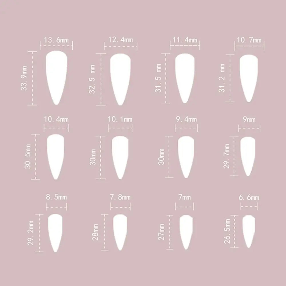 Manicure Long Almond False Nails Stiletto Ballerina Fake Nials Zpaxo