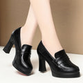 CINESSD 2023 Spring Ladies Leather Shoes Fashion Soft Sole Zpaxo HC9385 Black 9CM 35 China Mainland
