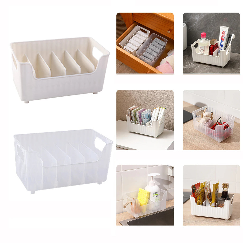 Refrigerator Organizer Bin Plastic Food Storage Tapes Books Seasoning
