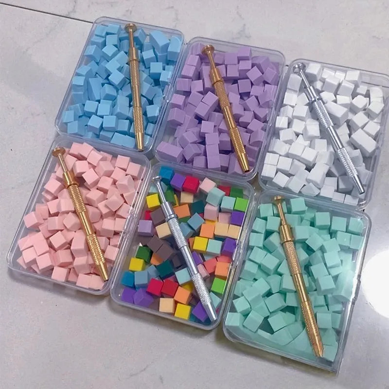 Nail Care Gradual Pat Cotton Clip Sponge Powder Puff Dizzy Dye Art