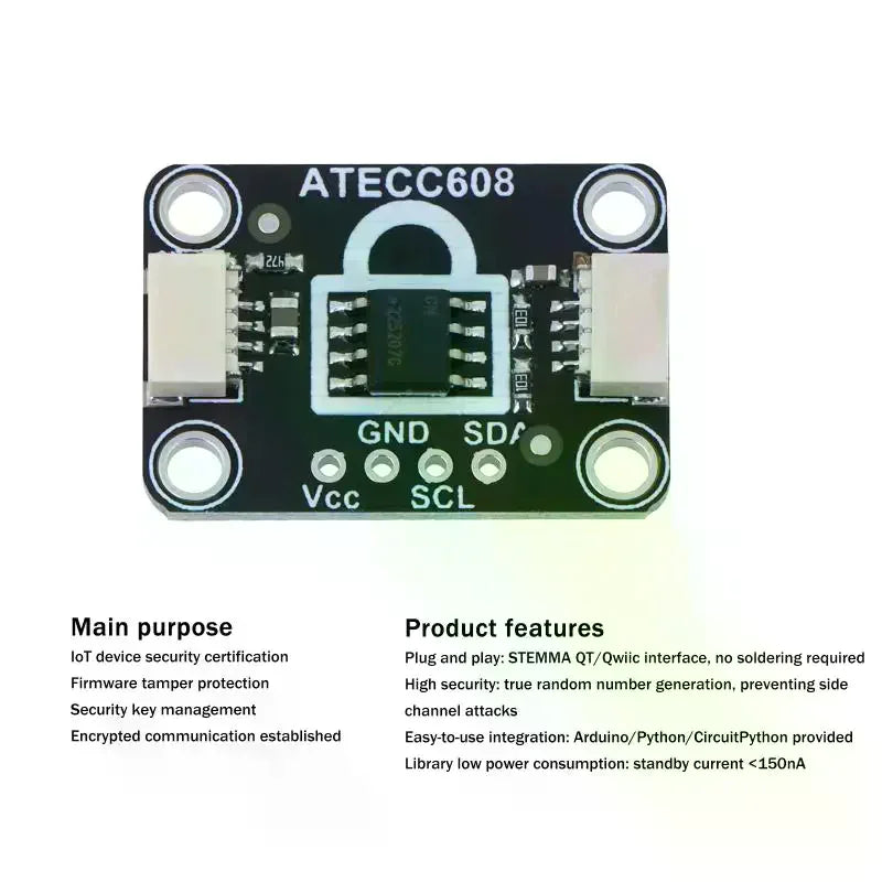 ATECC608 Module I2C 2 0V 5 5V Breakout Board Key Memory Compatible Zpaxo