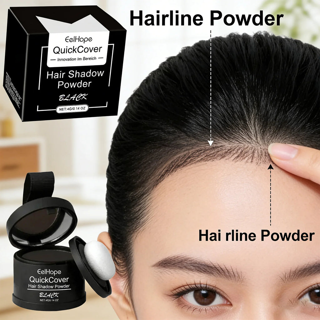 Black Hairline Powder Instant Cover Hair Root Long Lasting Waterproof Sweat Proof Natural Fit Waterproof Lightweight Nature Zpaxo