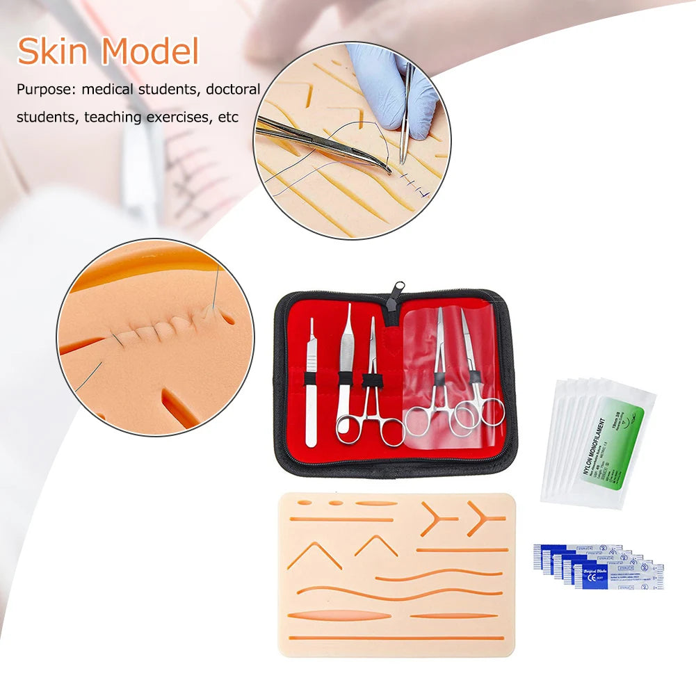 4-1set Simulation Wounds Suture Training Pads Human Traumatic Skin Model kit for Medical Student Suture Laboratory Equipments Zpaxo
