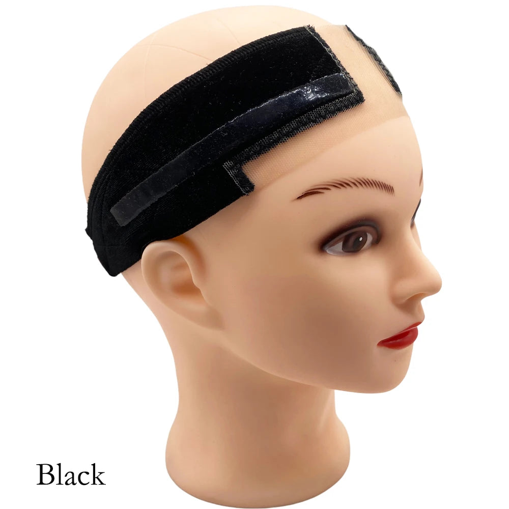 New Double-Sided Silicone Velvet Metal Buckle Anti-Slip Headband To Hold Wigs Wig Accessories Zpaxo black
