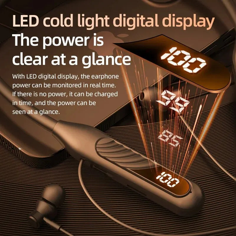 Wireless Bluetooth V5 3 Earphones Outdoor Sports Headset LED Display
