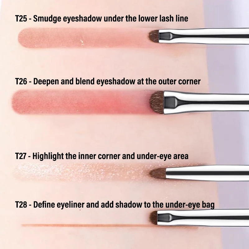 1/4pcs Eyes Precise Detail Brush Curved Eyeliner Eyeshadow Makeup Brushes Eye Makeup Smudged Tools Small Eye Cosmetic Brush Zpaxo