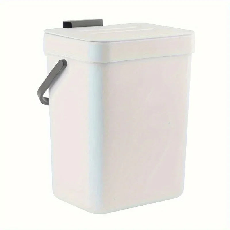 Kitchen Waste Bin Small Compost Household Countertop Container Lid Zpaxo white3L