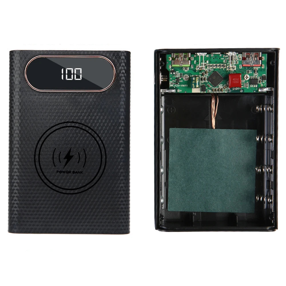 DIY Power Bank 4x 21700 Battery Box Case Kit QC3.0 PD Fast USB Charger with Display for Smartphone Zpaxo
