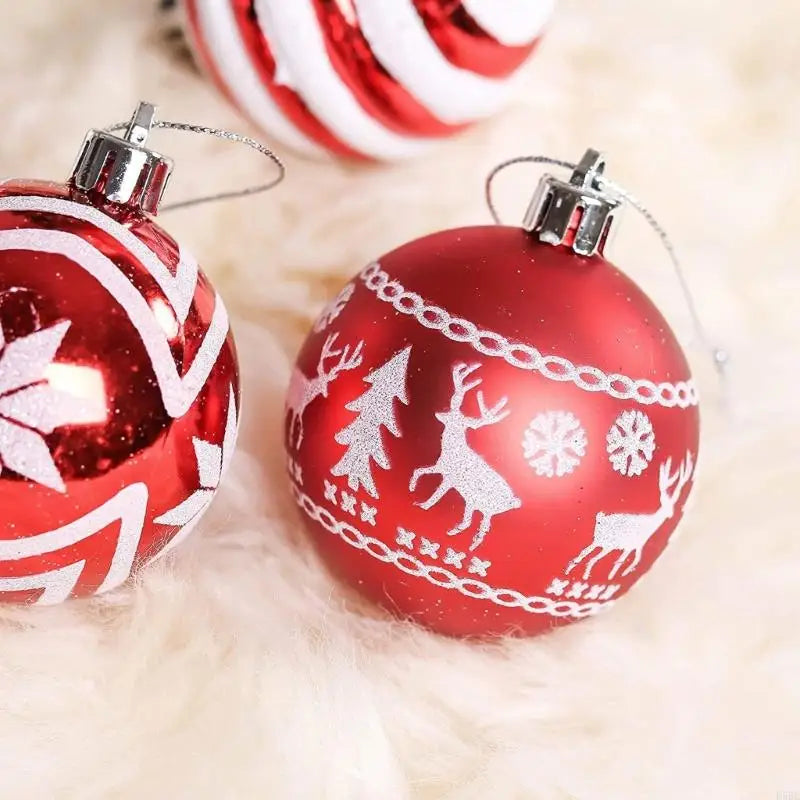 Christmas Tree Baubles Hand Painted Art Plastic Ball Holiday Party