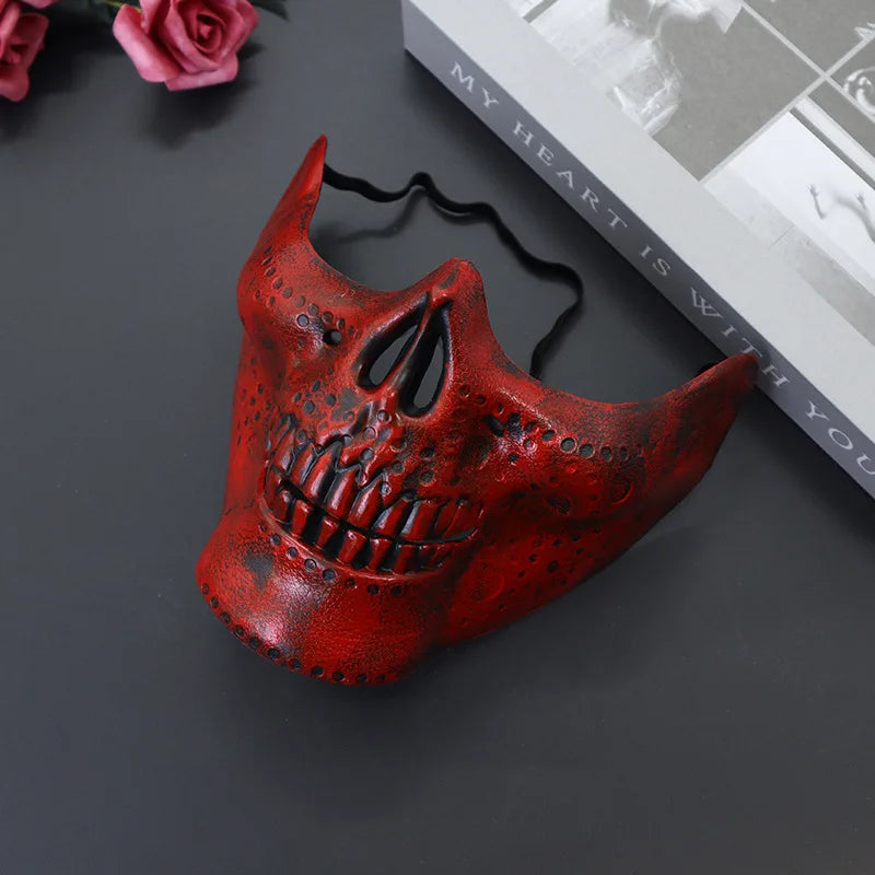 Skeleton Warrior Half Face Mask – Halloween Cosplay & Party Halloween Costume Mask Zpaxo