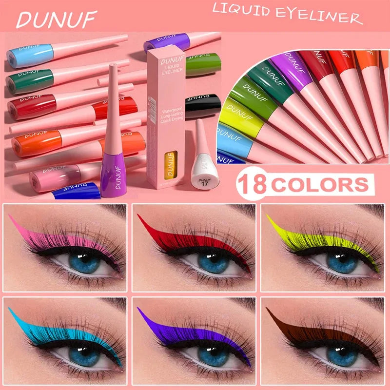 Matte Dark Green Liquid Eyeliner Pencil Waterproof Makeup Colorful Liquid Eye Liner Ultra-thin Long-Lasting Quick-Dry Eye Liner Zpaxo