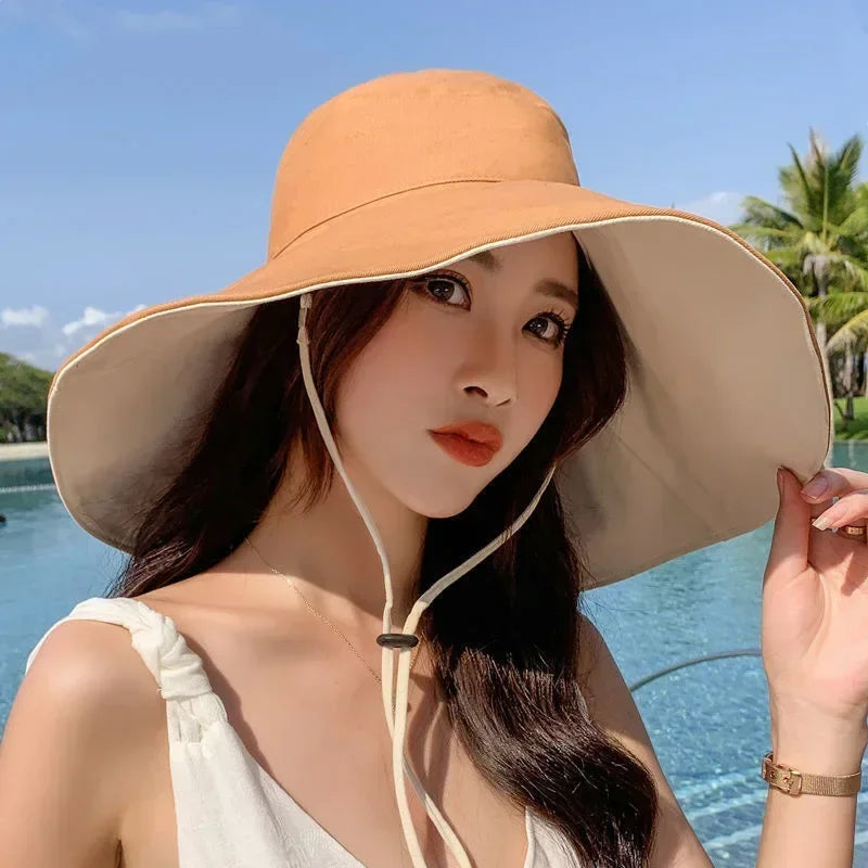 Wide Brimmed Sun Hat Women UV Resistant Hiking Fisherman Foldable