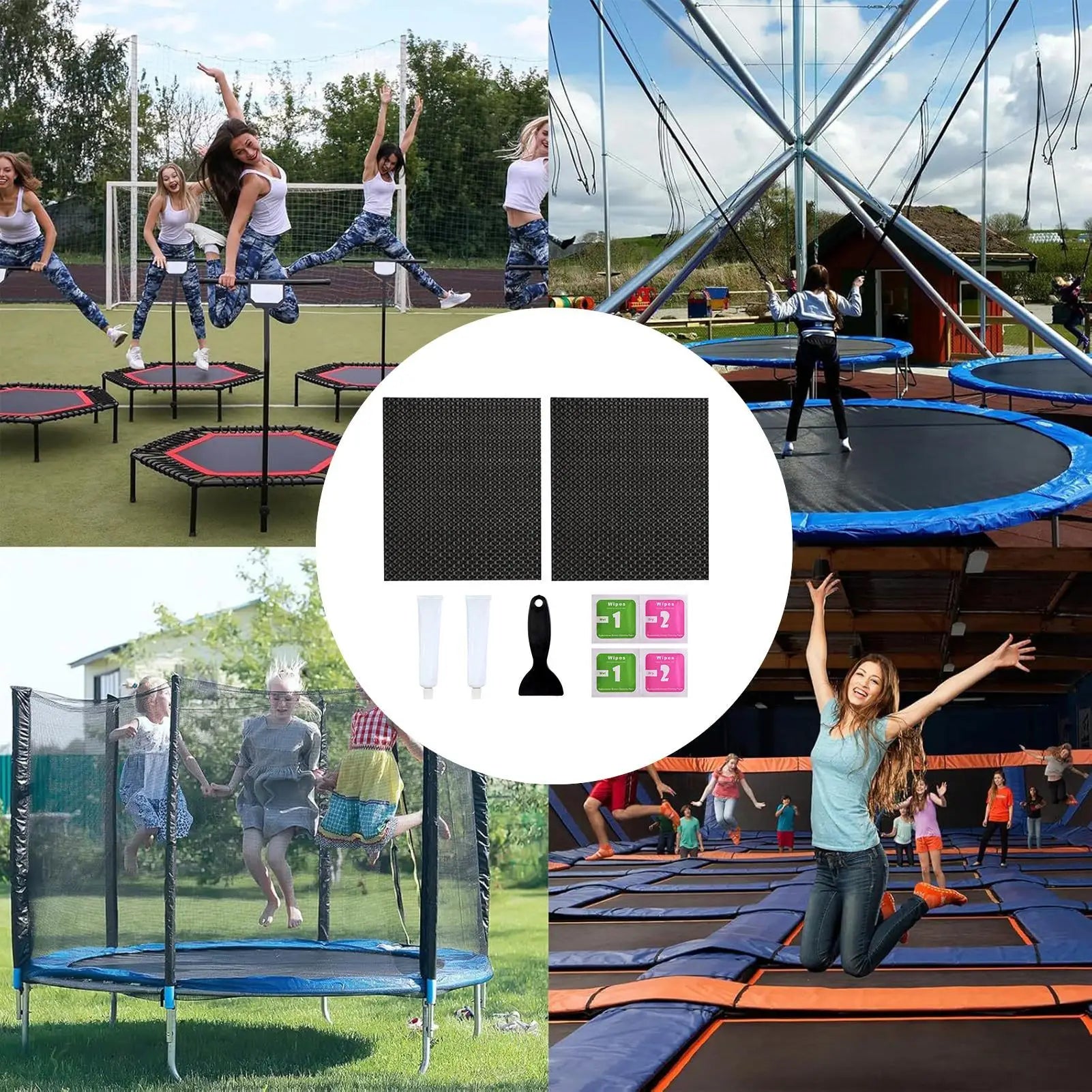 Trampoline Patch Repair Cuttable All Weather Secure Mat Hole Tear