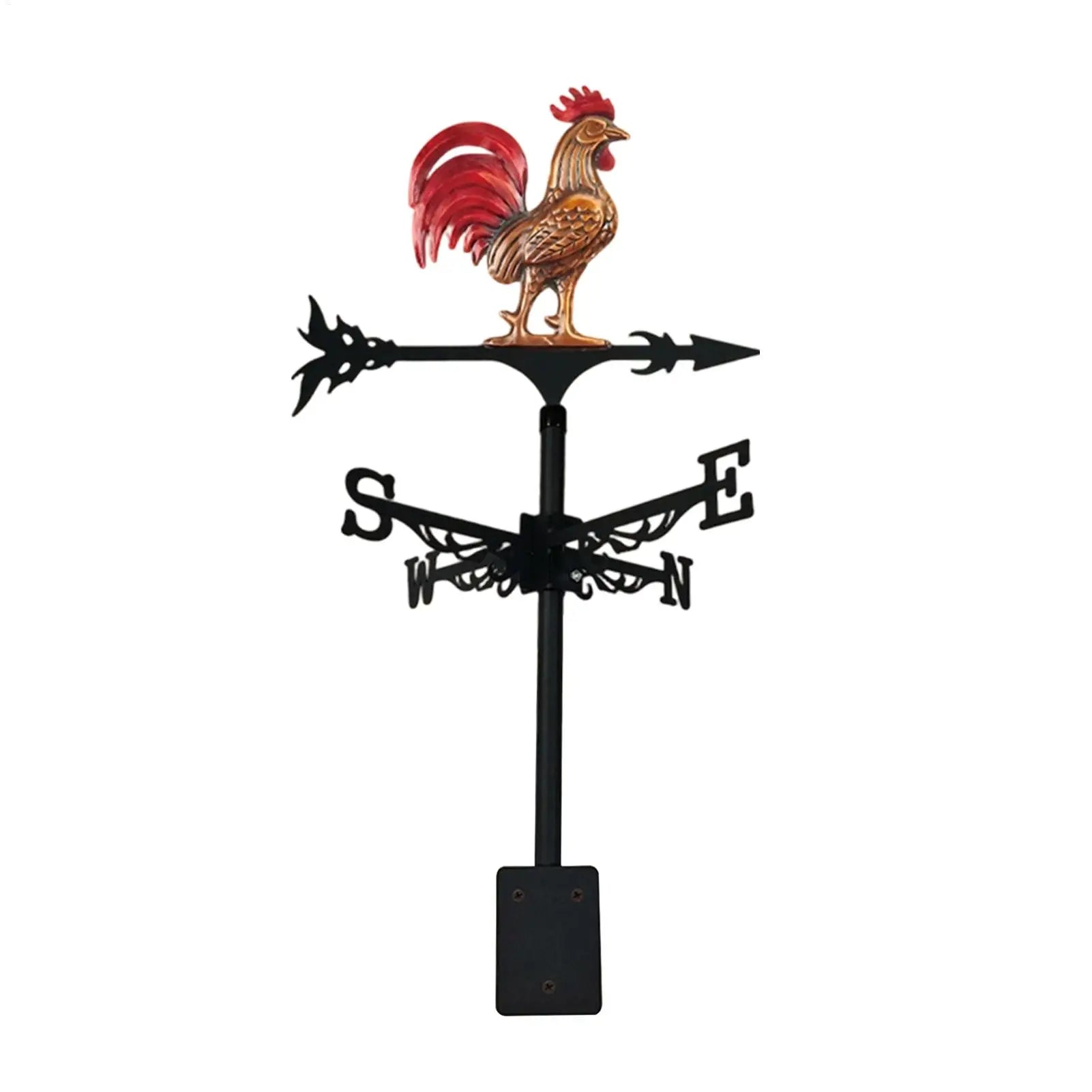 Wind Vane Decorative Iron Rooster Yard Decoration Roof Mount Vanes