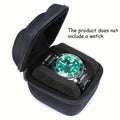 Black Watch Storage Box Hard Case W Soft Pillows Velvet Lined Jewelry