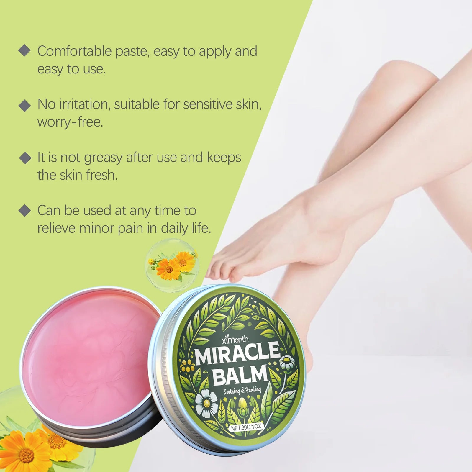 Ximonth Leg Care Cream Blood Circulation Reduce Swelling Angiitis Massage Improves Vitality Moisturizing Legs Treatment Cream Zpaxo