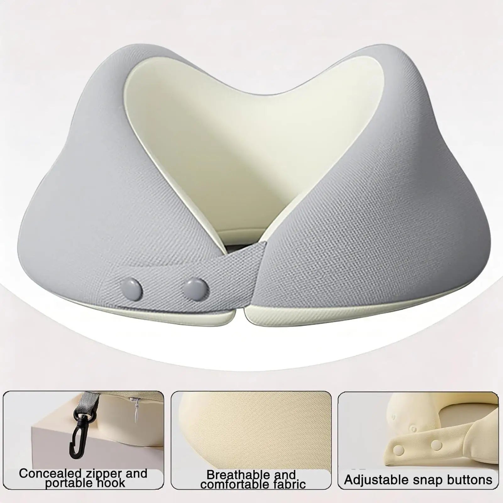 Travel Neck Pillow Ergonomic Portable Adjustable Plane Storage Case