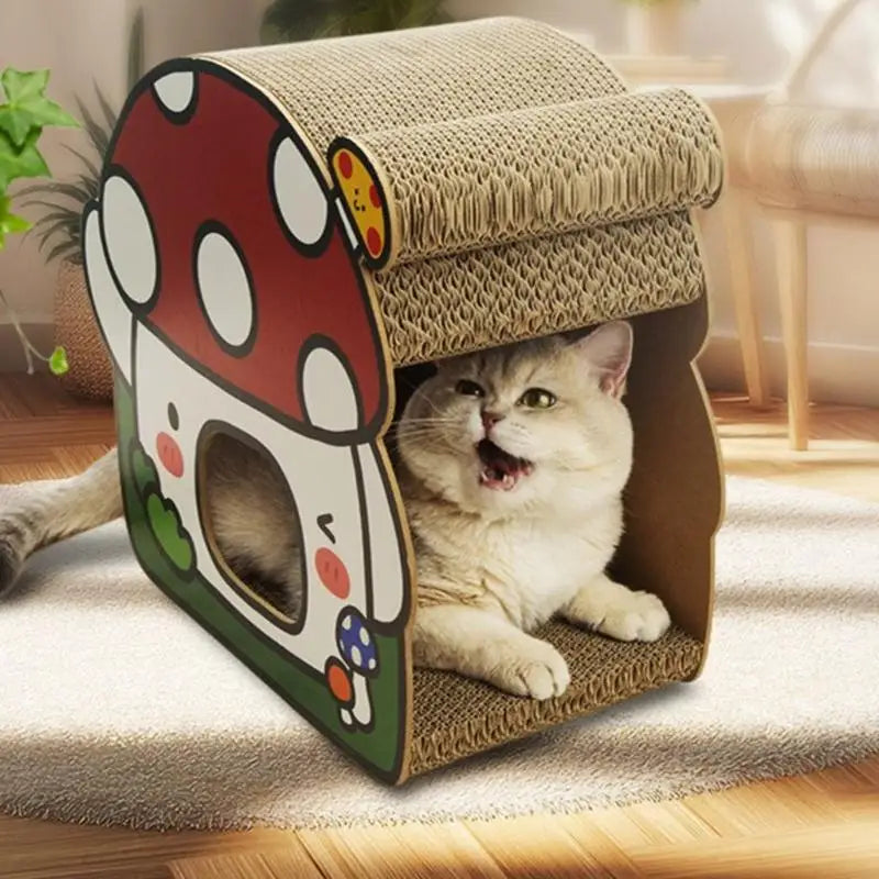 Mushroom Pet Scratch Bed Kittens Puppy Dog Cats Nest Supplies