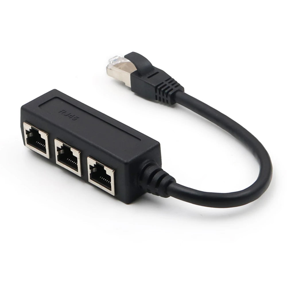 RJ45 Ethernet Cable Splitter Network Adapter Ethernet Splitter 1 to 3 Cable Suitable Super LAN Ethernet Connector Adapter Cat 6 Zpaxo