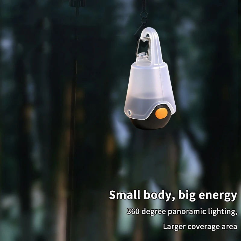 LED Mini Camping Lamp – Rechargeable COB Flashlight, 4 Modes