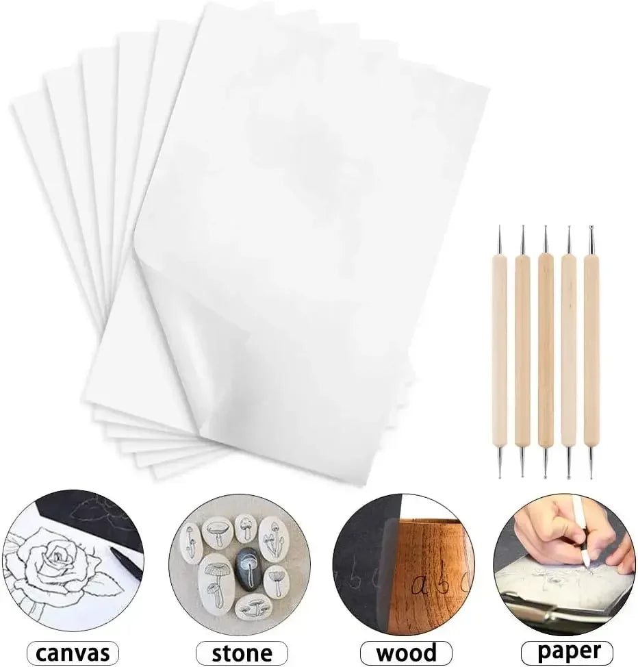 White A4 Copy Carbon Paper Reusable Tracing Transfer Office School Zpaxo