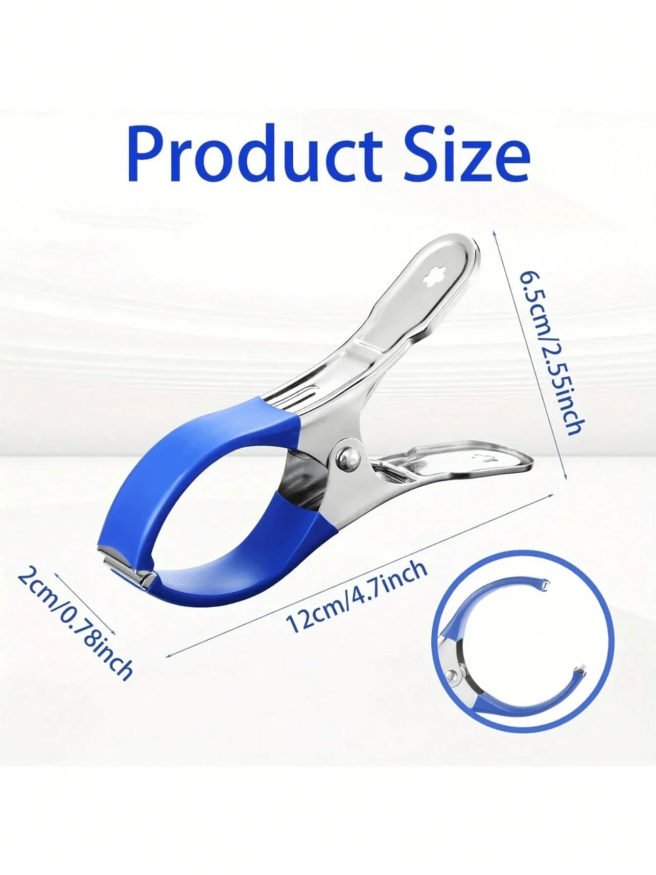 6PCS Durable Stainless Steel Pool Cover Clips with Blue Plastic Handles - Heavy Duty Windproof Spring Clips for Secure Above Zpaxo