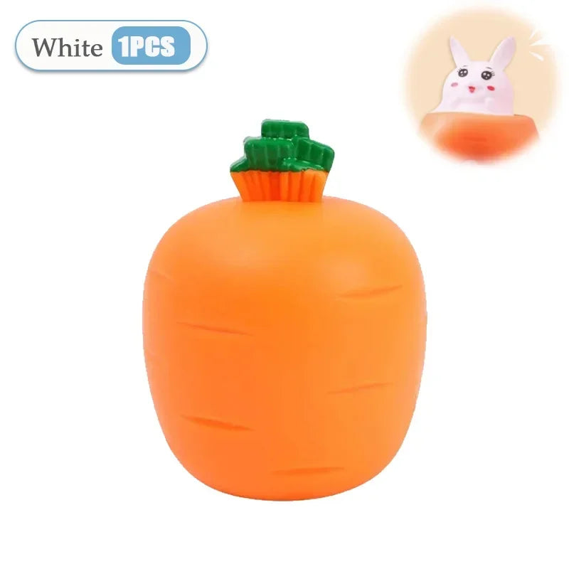 Easter Carrot Rabbit Fidget Toys Squeeze Ball Kids Relieve Stress Up Zpaxo White-1PC