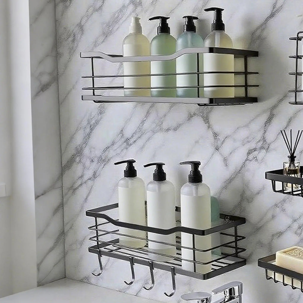 Shower Shelves Storage Shelf Wall Mounted 2 Adhesive Display Rack