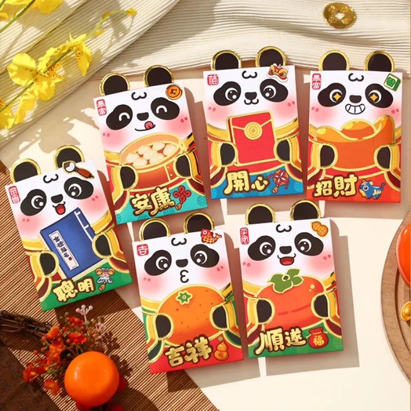 6Pcs 2026 Horse Year Cartoon New Year Red Packet Lucky Red Envelope Creative Spring Festival Birthday Wedding Lucky Money Pouch Zpaxo