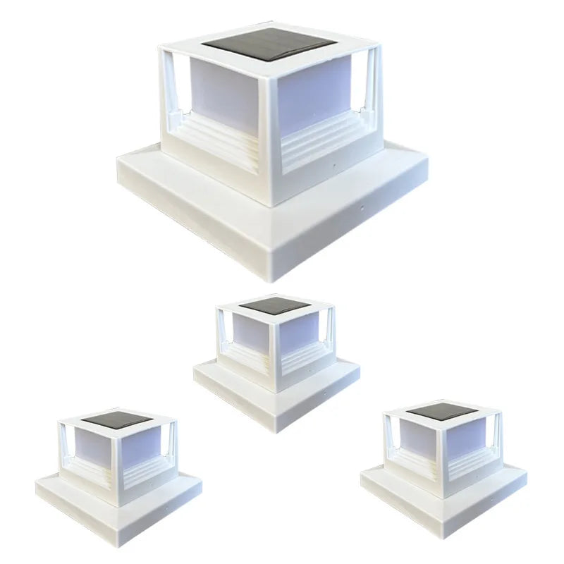 Solar Square Post Light Double Fence Lamp Waterproof Outdoor Street Zpaxo White 1 PCS China Mainland