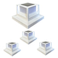 Solar Square Post Light Double Fence Lamp Waterproof Outdoor Street Zpaxo White 1 PCS China Mainland