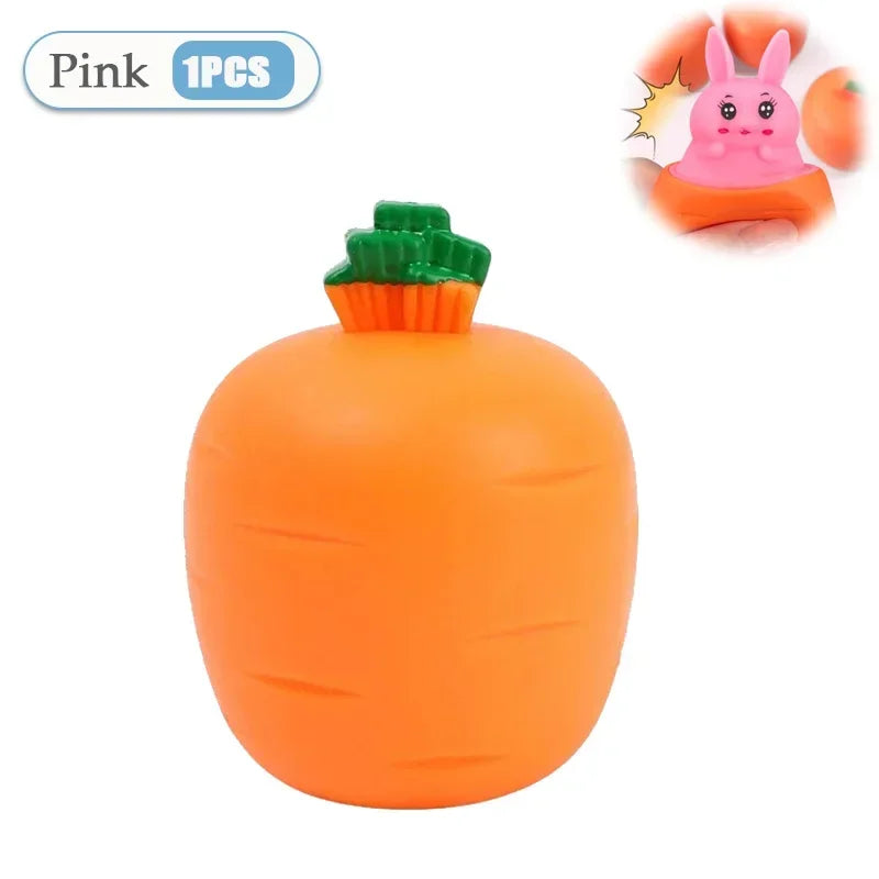 Easter Carrot Rabbit Fidget Toys Squeeze Ball Kids Relieve Stress Up