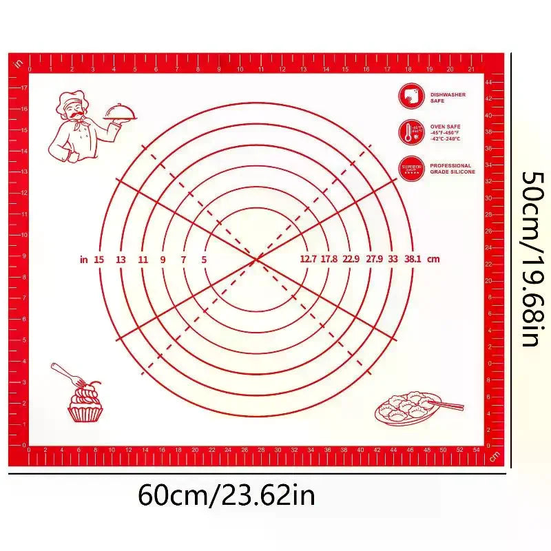Silicone Baking Mat Kneading Pad Dough Pizza Cake Maker Kitchen Zpaxo