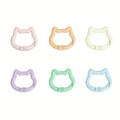 6 Pieces Durable Mixed Color Aluminum Kitten Climbing Buckle Carabiner, Metallic and Macaron Color, Spring Spring Hook Keychain Zpaxo Macaron color