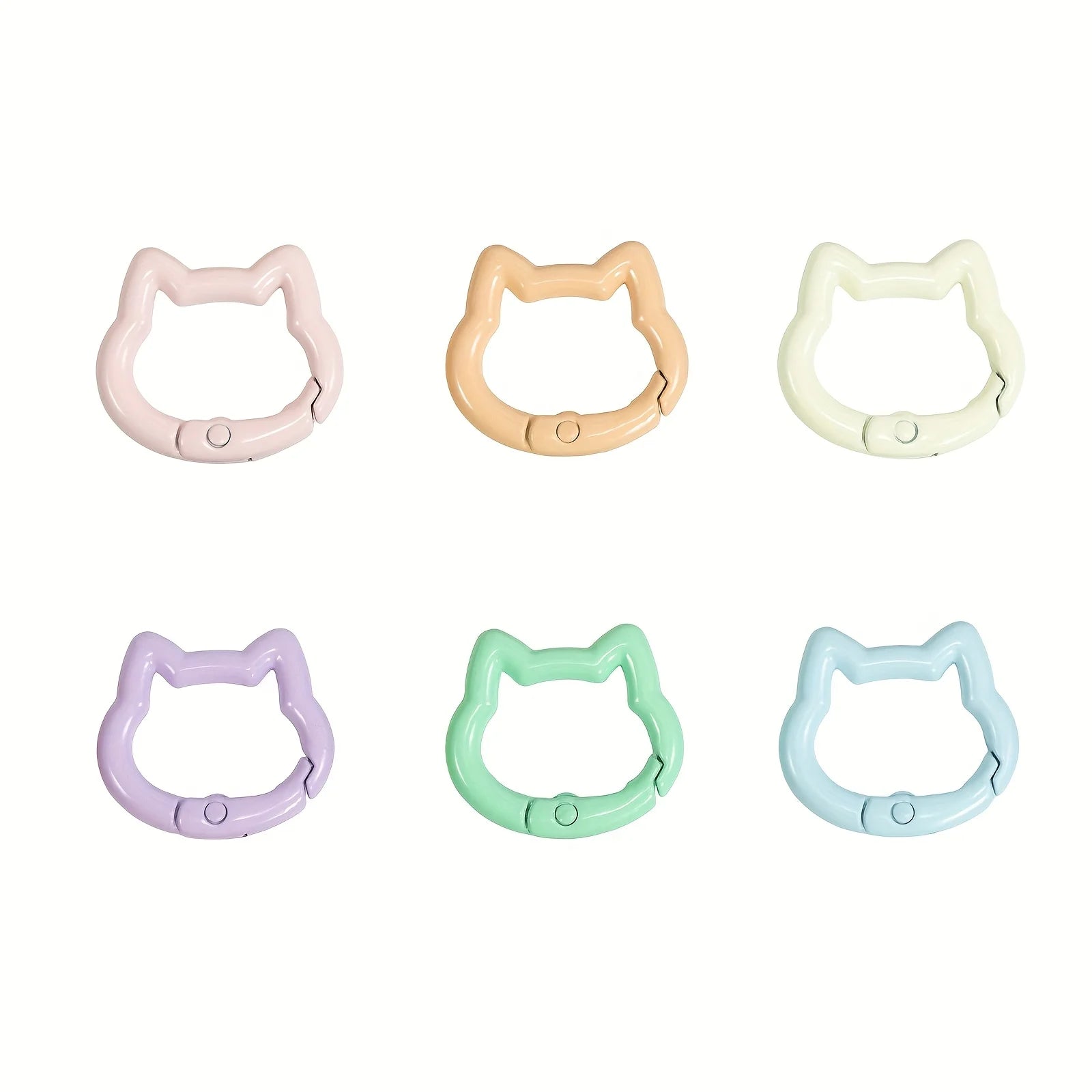 6 Pieces Durable Mixed Color Aluminum Kitten Climbing Buckle Carabiner, Metallic and Macaron Color, Spring Spring Hook Keychain Zpaxo Macaron color