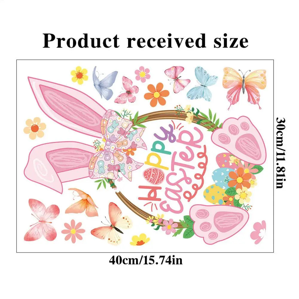 Easter Window Clings Static Decals Double Sided Spring Bunny Decor