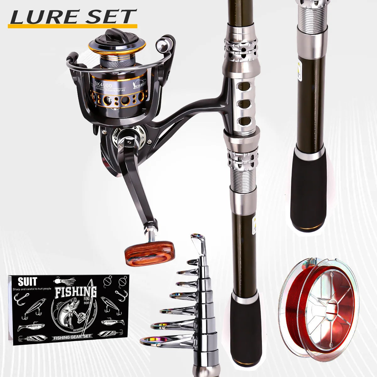 Carbon Fiber Telescopic Lure Rod & Reel Set – Sea & Freshwater