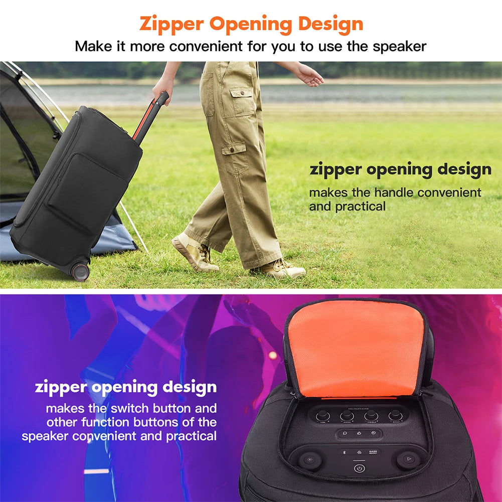 Portable Speaker Dust Case Zipper Closure Padded Protective Cover