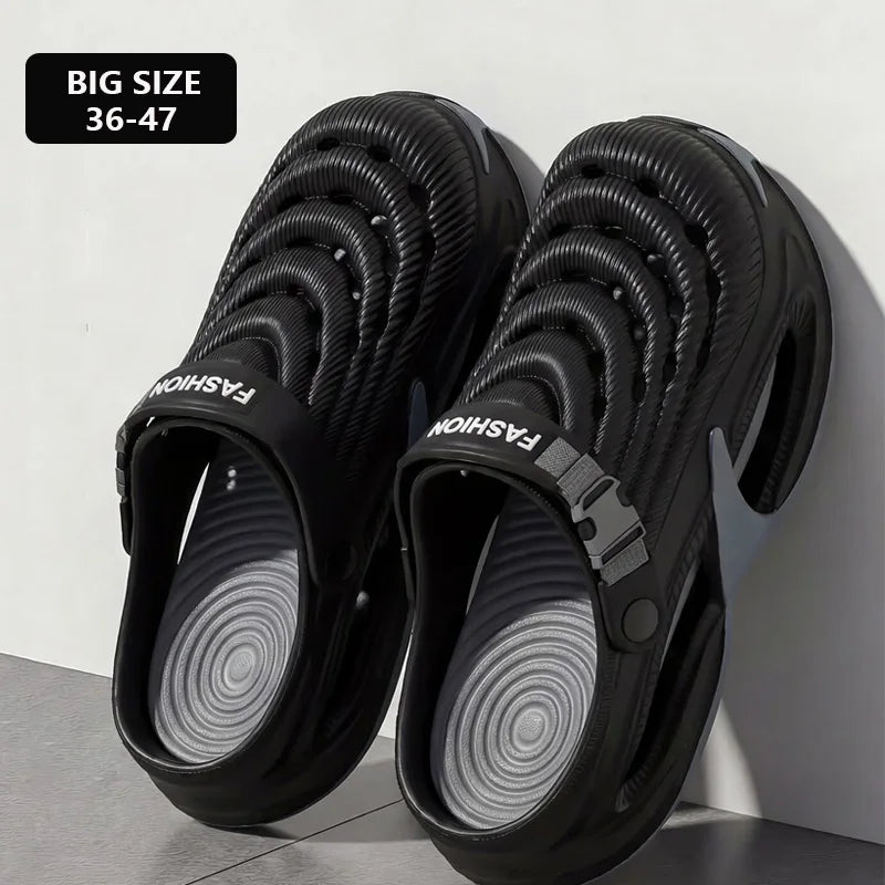 Men's Hollow Slippers Indoor Outdoor Women's Sandals Beach Non-slip