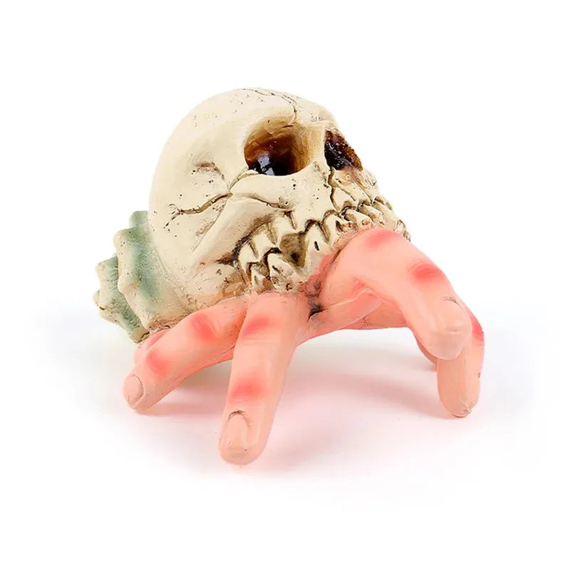Resin 3D Skull Sculpture Ornament Hand-painted Realistic Halloween