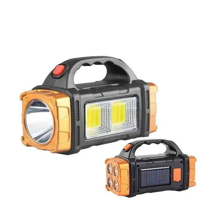 Solar USB Rechargeable LED Flashlight COB Work Light & Power Bank
