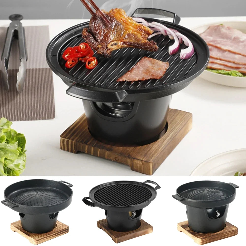Mini Barbecue Stove Detachable Japanese Alcohol Non-stick BBQ Grill