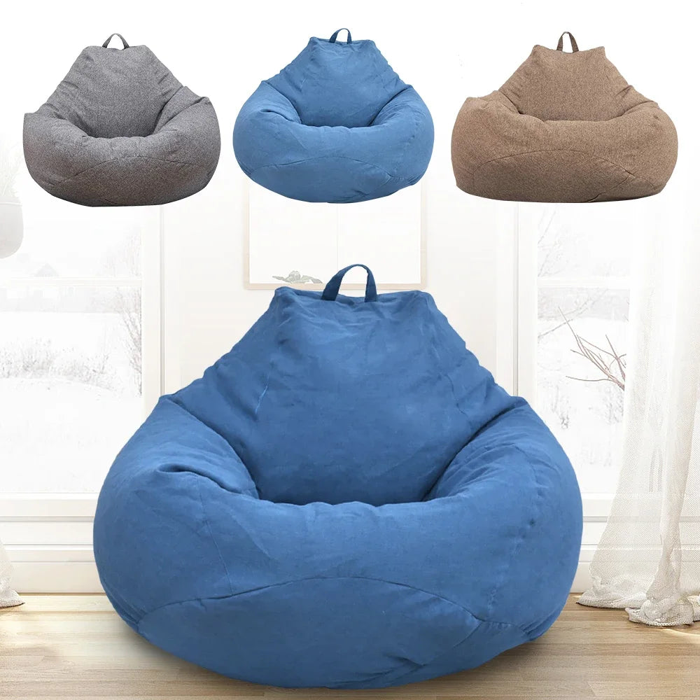 Lazy Sofas Cover Chairs Without Filler Comfortable Adults Bean Bag Chair Couch Living Room Bedroom Home Tatami Lounger Cover Zpaxo