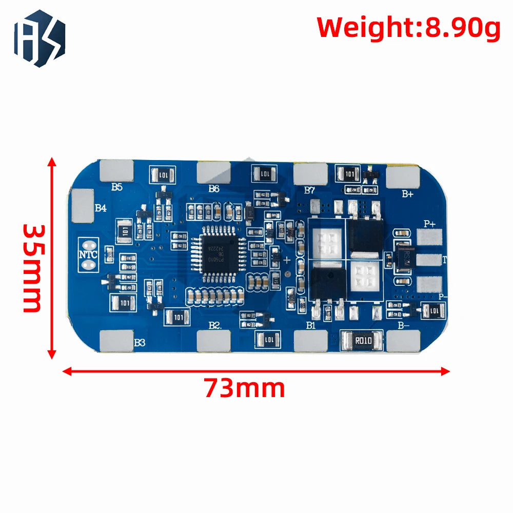 8S 24V 5A/10A LiFePO4 BMS Protection Board with Balancer, Top Mount, 29.6V for 18650 LiFePO4 Battery Packs Zpaxo