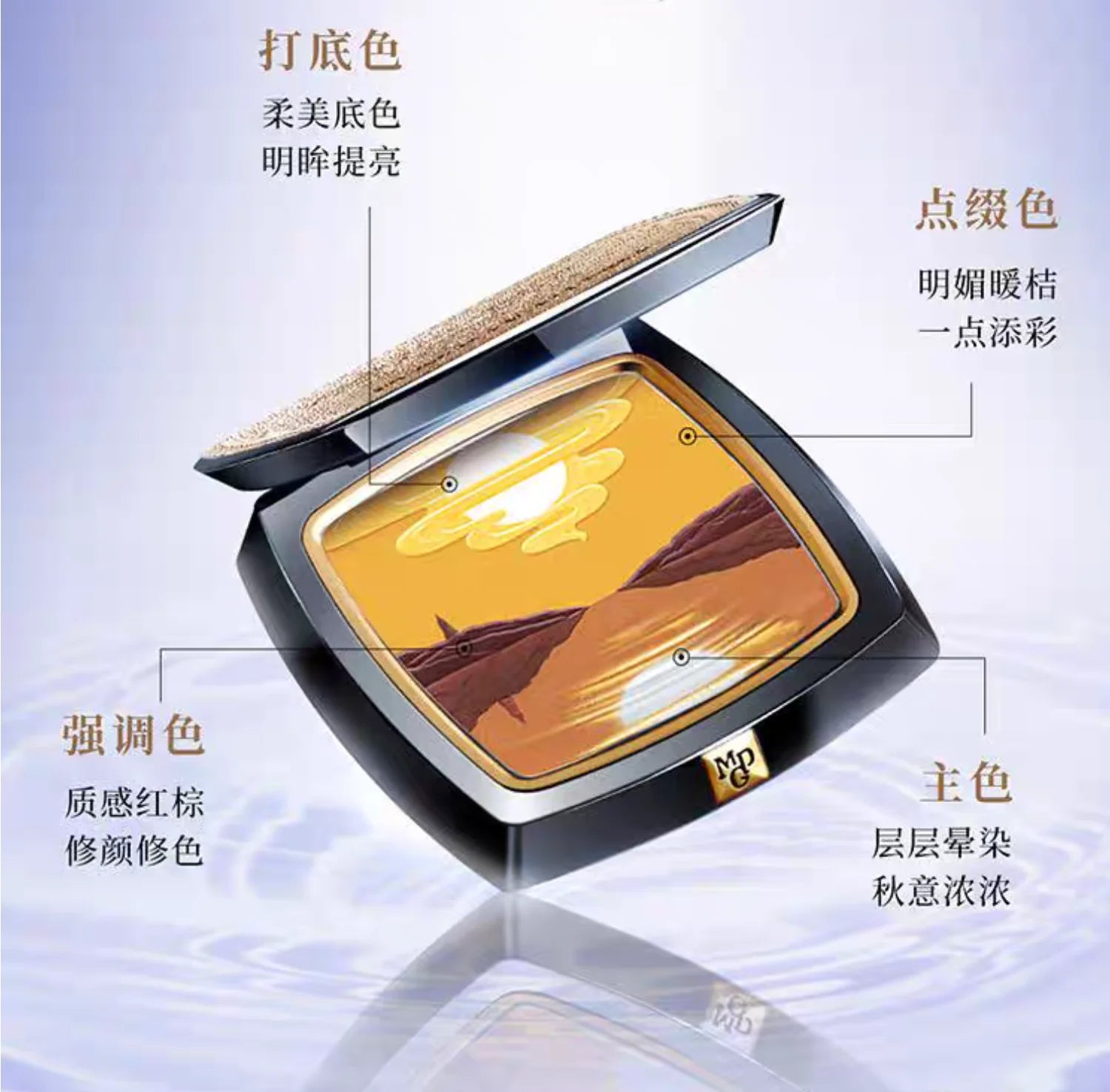 MAOGEPING Lakeside Moonlight Multi Purpose Eyeshadow Palette 100 Zpaxo