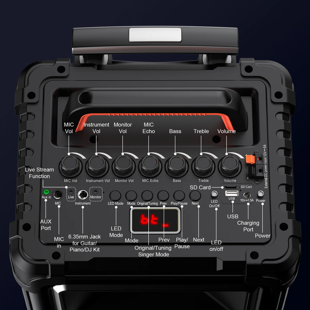 An20 Karaoke Machine About Bass Speaker Large Bluetooth Party Lights
