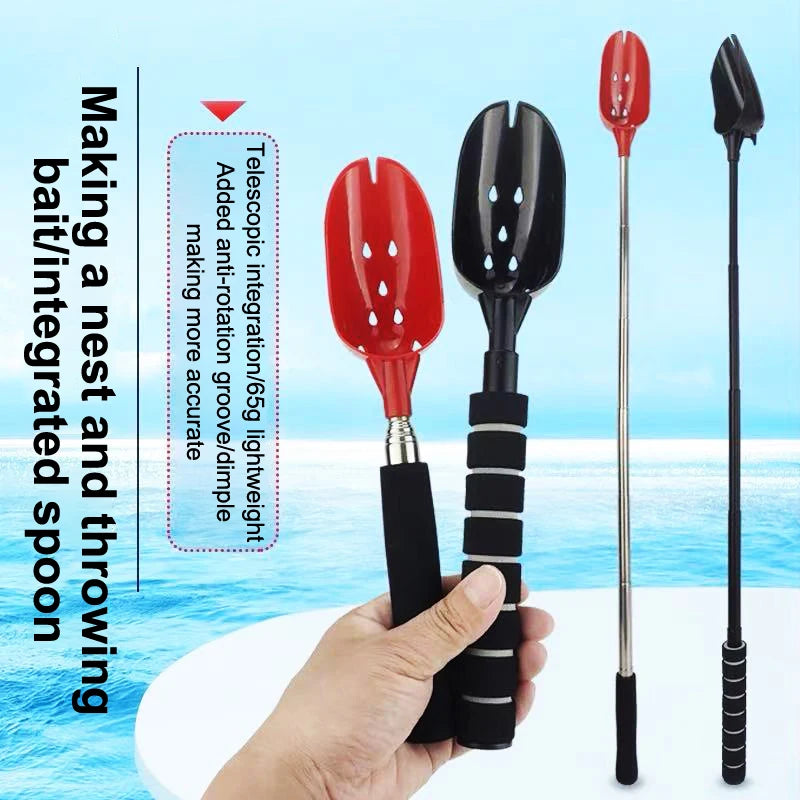 Handle Non Slip Retractable Fish Bait Casting Spoon Lightweight Zpaxo