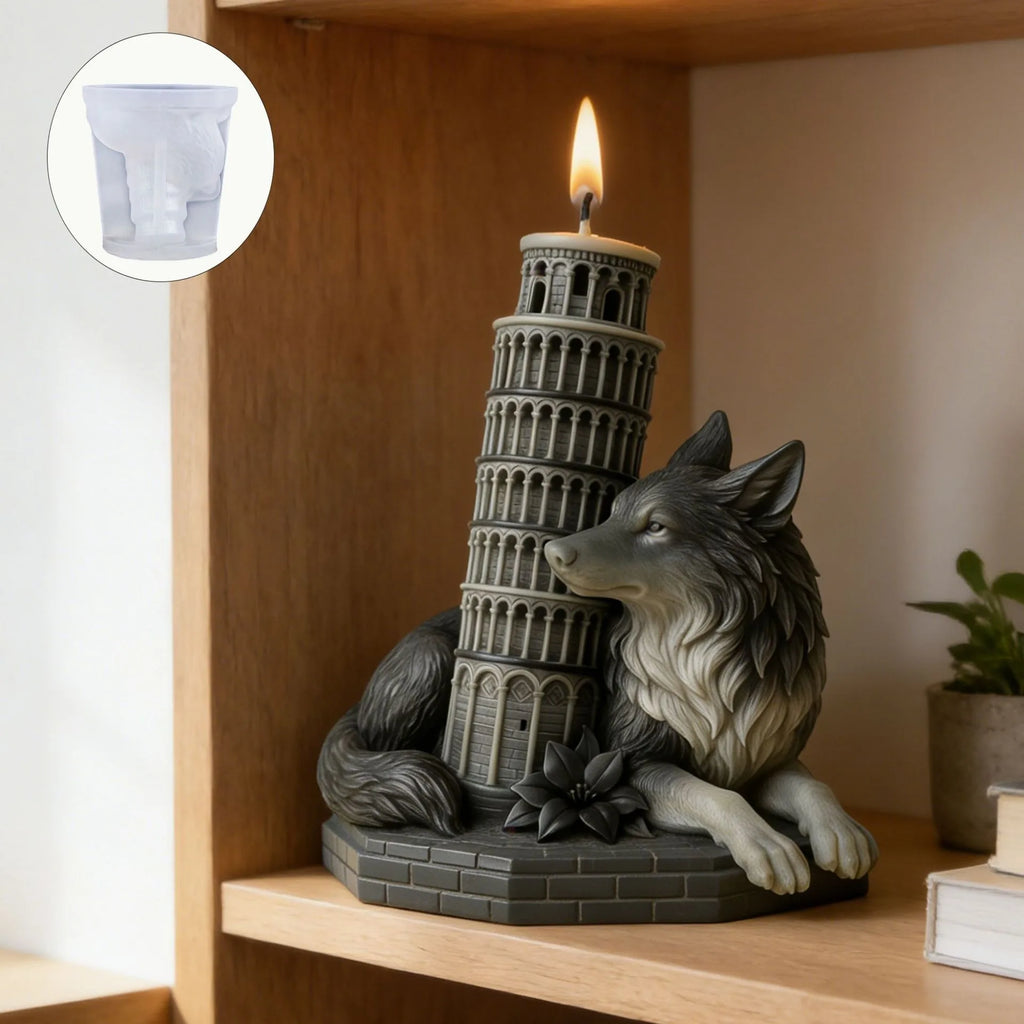 3D Gothic Wolf & Leaning Tower Silicone Mold – Candle & Resin