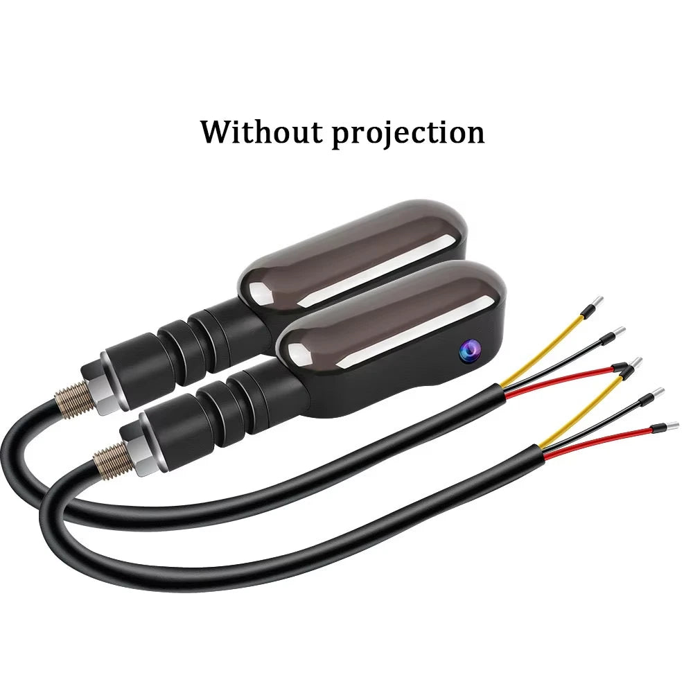 Motorcycle LED Turn Signal Lights – RGB Ground Projection 27 Modes Motorcycle Turn Signals Zpaxo Ellipse No Projectio